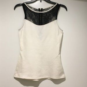 Sold- Express Black/White Sleeveless Top Size XS